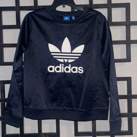 Adidas Women's Originals Trefoil Crew Sweatshirt, Legend Ink - Picture 2 of 6